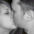 six distinct images showing people in various poses and settings, including a black-and-white close-up of two faces kissing
