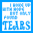 Blue and white pixelated text icon with 'I HOPE UP WITH HOPE BUT ONLY FOUND TEARS' repeated across a of four and four