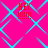 Bright pink background with cyan diamond-shaped lines forming a repeating pattern, overlaid with red text reading "HEY !!!!" in four locations