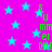 A vibrant pink background with scattered cyan stars and green text reading "Summer One" in vertical alignment.