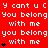 Red background with repeated white text "Y cant u C Y cant u C You belong with me" and black heart symbols in a pattern