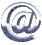 Animated contact sheet of metallic @ symbol icons in various 3D orientations and states on a gray background