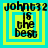 Four identical pixelated squares with cyan and yellow borders display 'John632 is the best' text in black, each square showing a different border color arrangement.