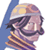 Pixelated 50x50 static buddy icon showing a character with dark hair, glasses, and layered clothing in purple/yellow tones against a blue background.