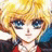 Pixelated anime-style character with blonde hair and blue eyes on left, black background with white text "Anime IM" and signature "c0m" on right.