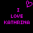 Pixelated pink text and heart symbol on black background, with 'I LOVE KATHRINA' repeated twice in vertical alignment.
