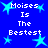 Blue background with light blue stars and white pixelated text reading "Moises Is The Bestest" repeated four times.