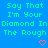 Static pixel art displays repeated text 'Say That I'm Your Diamond In The Rough' with pink hearts on a blue background.