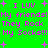 Green background with pink text repeating 'I LUV My friends! They Rock My Socks!!' and small purple plus signs scattered throughout.