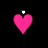A 5x5 contact sheet of animated frames showing a pink heart icon with white dotted outlines that expand and contract across sampled frames, set against a black background.