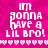 Pixelated text on a pink background with heart borders, displaying 'im gonna have a lil bro!' in white block letters.
