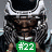 A pixelated character in silver armor with a helmet, holding green text boxes displaying "#22" and "Samuels" against a gray background.
