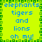 Pixelated text on a bright yellow background with green border, displaying repeated lines of 'elephants tigers and lions oh my!' in blue letters.
