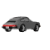 Animated contact sheet of a Porsche 911-style car in various angles and colors with red taillights, displayed on gray transparency background.