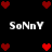 Pixelated red hearts and white text 'SoNny' on a black background, arranged in a pattern with heart positions changing across frames