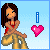Pixel art contact sheet showing two animated frames of a cartoon couple with text and heart symbol on light blue background.