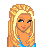 Pixel art contact sheet showing multiple frames of a blonde female character in blue crop top and light blue jeans with text elements including "Lets Play House" and partial song lyrics.