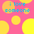 Pixelated pink background with yellow circles and blue text reading "i love someone" repeated four times.