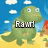 Pixelated green dinosaur stands on yellow ground under blue sky with white clouds, with text overlays changing across frames.