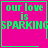 Four identical pink square with green borders display 'our love is SPARKING' text; one contains a small green heart, another a green star
