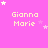 A static image with a bright pink background featuring repeated text "Gianna Marie" in light yellow pixelated font, surrounded by white and pink star shapes.