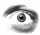 A grayscale animated contact sheet of a single eye icon showing seven sequential frames with subtle changes in eyelid position and pupil size across the animation sequence.