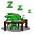 Pixelated green and brown icon with abstract shapes resembling a table or structure under floating letters Z, I, and 1 on white background.