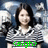 A person with dark hair in a striped shirt appears , each showing different green text overlays against a cloudy background