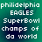 Green background with white pixelated text reading 'philadelphia EAGLES SuperBowl champs of da world' in four identical quadrants.