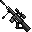 Pixelated character holding a long staff with a glowing tip, standing in a dynamic pose against a gray background.