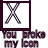 Pixelated icon with dark border showing X-shaped scissors on white background and partially visible text below.