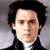 A 2x2 contact sheet of a pixelated animated icon featuring Johnny Depp as Edward Scissorhands and the CoolBuddy.com logo on a teal background.