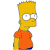 Pixelated character with yellow skin, orange shirt, and blue pants in profile view facing right.