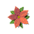 Six frames of a 6-frame animated poinsettia icon showing sequential bloom and color changes across sampled frames.