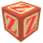 16 identical pixelated cubes with red borders and beige faces, each displaying a large red letter Z in the center