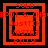 Four orange and black square frames with layered borders, each containing red text reading SOLO, JUSTIN BASTAS, and BILLY in pixelated font.