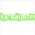 Green and pink pixelated text 'hannah mae' on white background with visible anti-aliasing