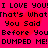 Pixelated text on bright pink background with red heart shapes, repeating 'I LOVE YOU! I LOVE YOU!' and related phrases.