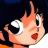Pixelated anime-style character with dark blue hair and large white eyes, mouth open in a surprised expression, next to black background with white text.