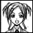 Black-and-white pixelated image of a character with braided hair, holding hands near the face, next to text reading "Anime IM" and "com" on a black background.