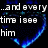 Blue heart-shaped animation with white text reading "...and every time I see him" and "I smile and get this feeling ..." above a larger blue heart containing "I LOVE HIM!"