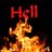 Animated fire effect with red text reading 'Hell is just a word' on black background, flames flickering
