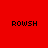 Four quadrants display the text 'ROWSH' in black pixelated font against solid red, magenta, blue, and dark pink backgrounds.