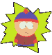 Pixelated South Park character icons in yellow starbursts with text "OH MY GOD... THEY KILLED KENNY" on gray background.