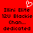 Red background with pixelated text and a white heart outline; repeated layout of 'Illini Elite', '12U Blackie Chan...', and 'dedicated' in black.
