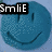 Six blue smiley face icons arranged in a , with three text overlays reading 'SmliE', 'LIKE YoU', and 'Me Art It!!!' across the top