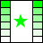 Animated contact sheet showing six frames of a green and black star icon with varying background patterns across 3x2 grid layout.