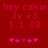 Red background with pink text and heart symbols showing 'hey calvin', 'ily <3', '1.1.08' in two side-by-side views where the fourth heart shifts position between frames.