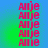 Red text reading 'Allje' repeated vertically on a blue-green gradient background with pixelated distortion.