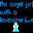 Pixelated angel girl icon with blue dress and white wings, repeated in a pattern on black background